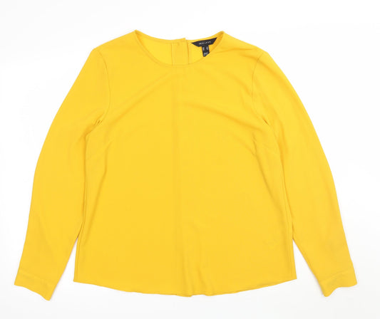 Womens UK Size 14 New Look Yellow Basic Blouse