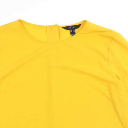 Womens UK Size 14 New Look Yellow Basic Blouse