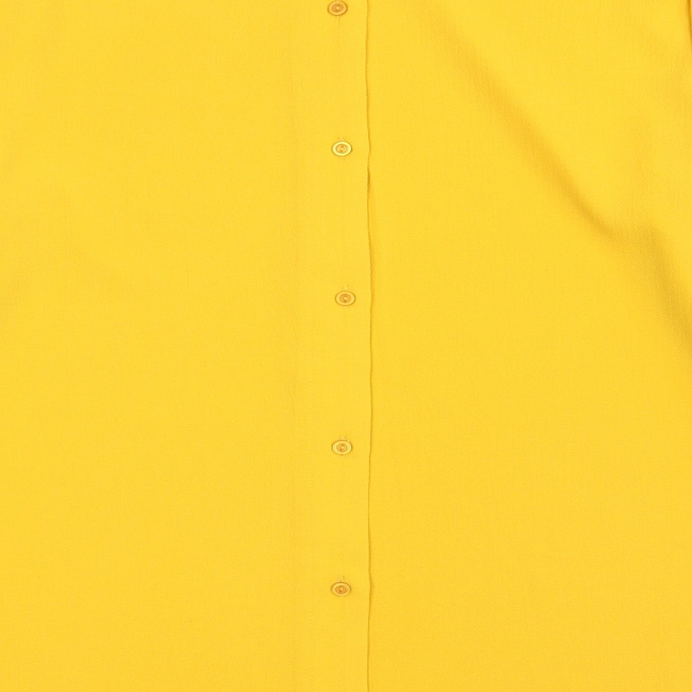 Womens UK Size 14 New Look Yellow Basic Blouse