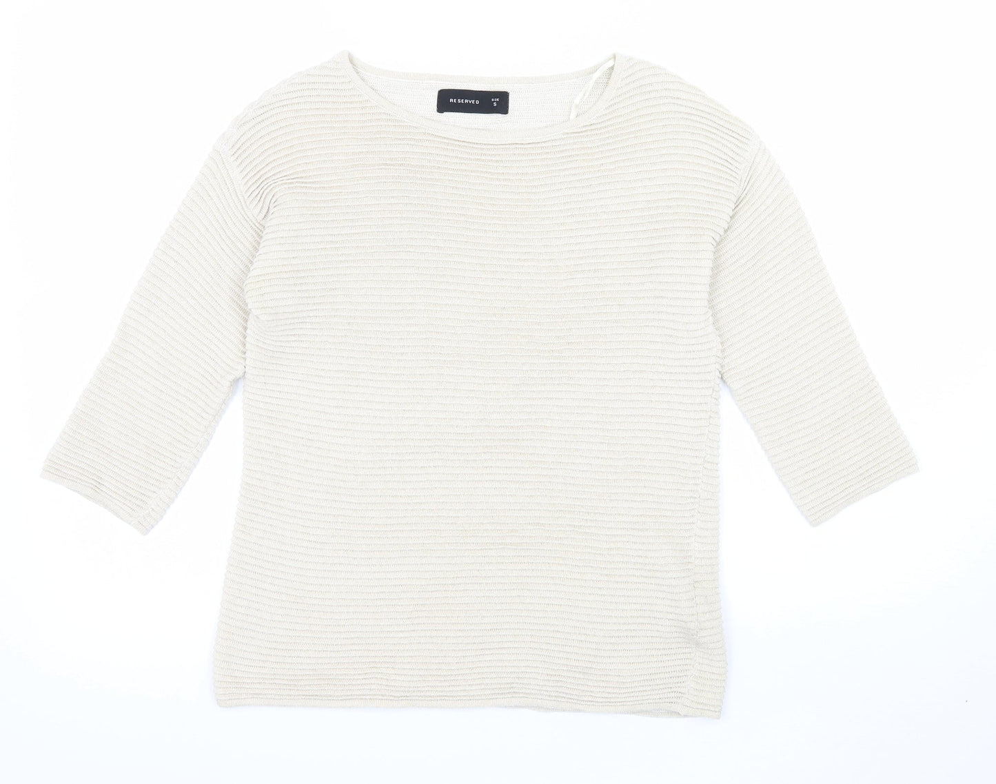 Womens UK Size S RESERVED Beige Pullover Jumper