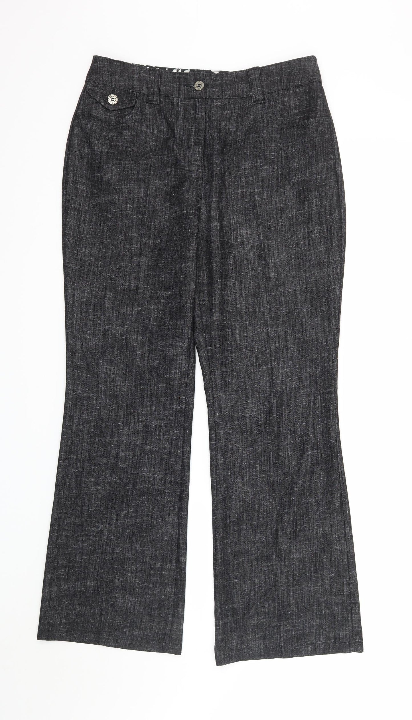 Womens UK Size 10 Per Una Regular Fit  Black Trousers