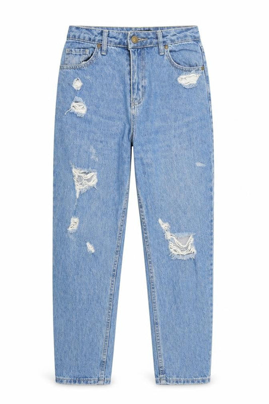 Womens UK Size 10 Boohoo Regular Fit Straight Blue Jeans