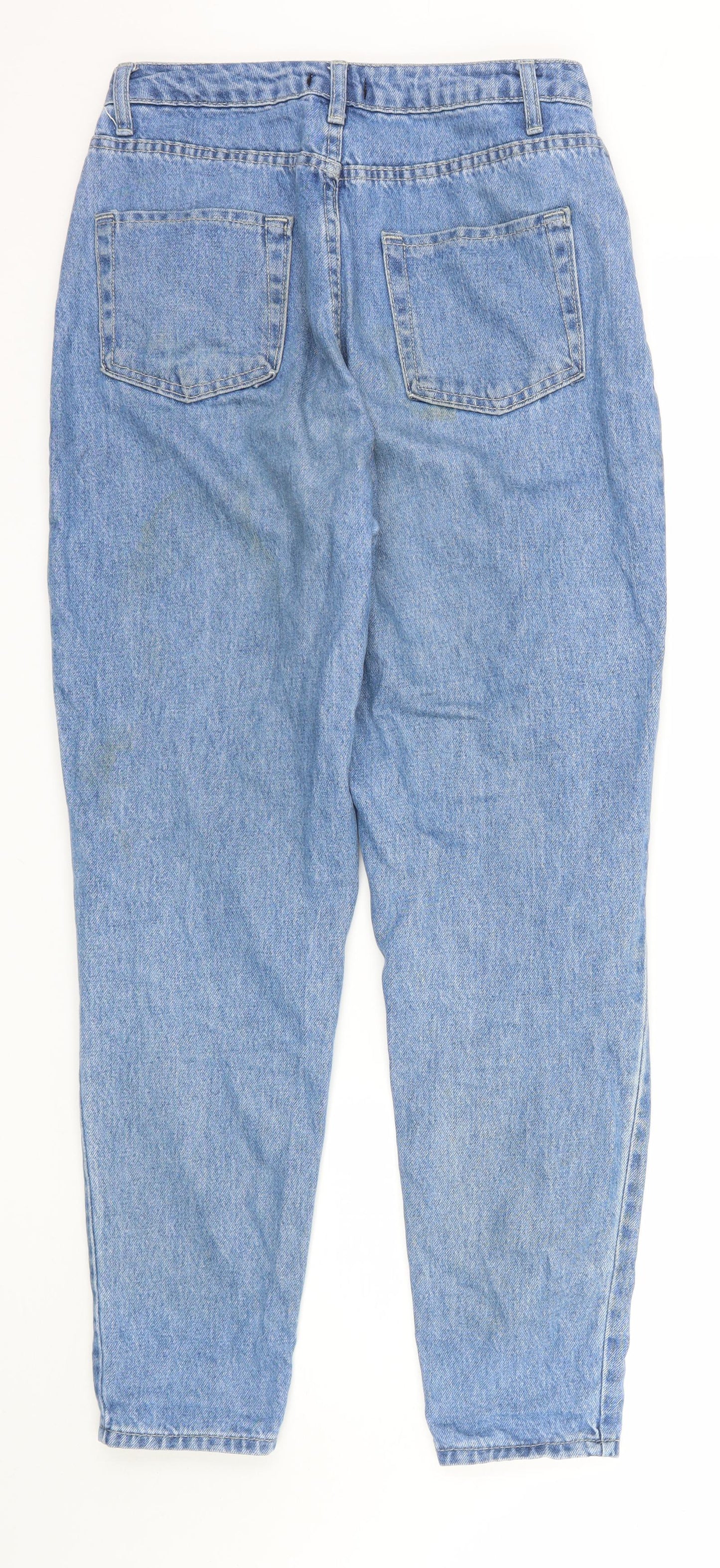 Boohoo Womens Blue  Denim Straight Jeans Size 10 L28 in