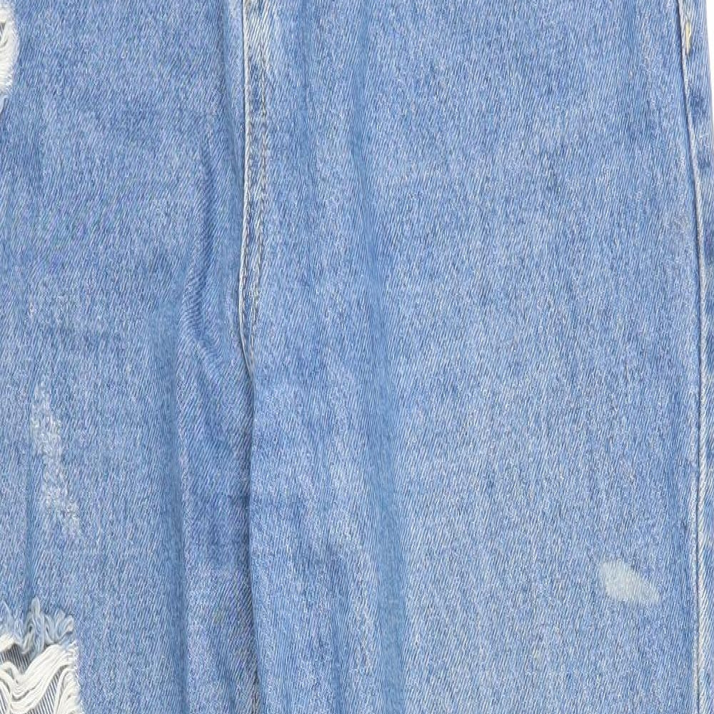 Boohoo Womens Blue  Denim Straight Jeans Size 10 L28 in