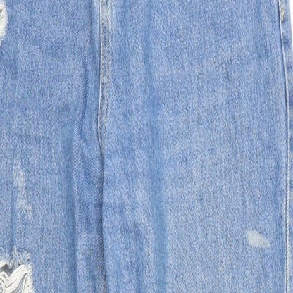 Boohoo Womens Blue  Denim Straight Jeans Size 10 L28 in