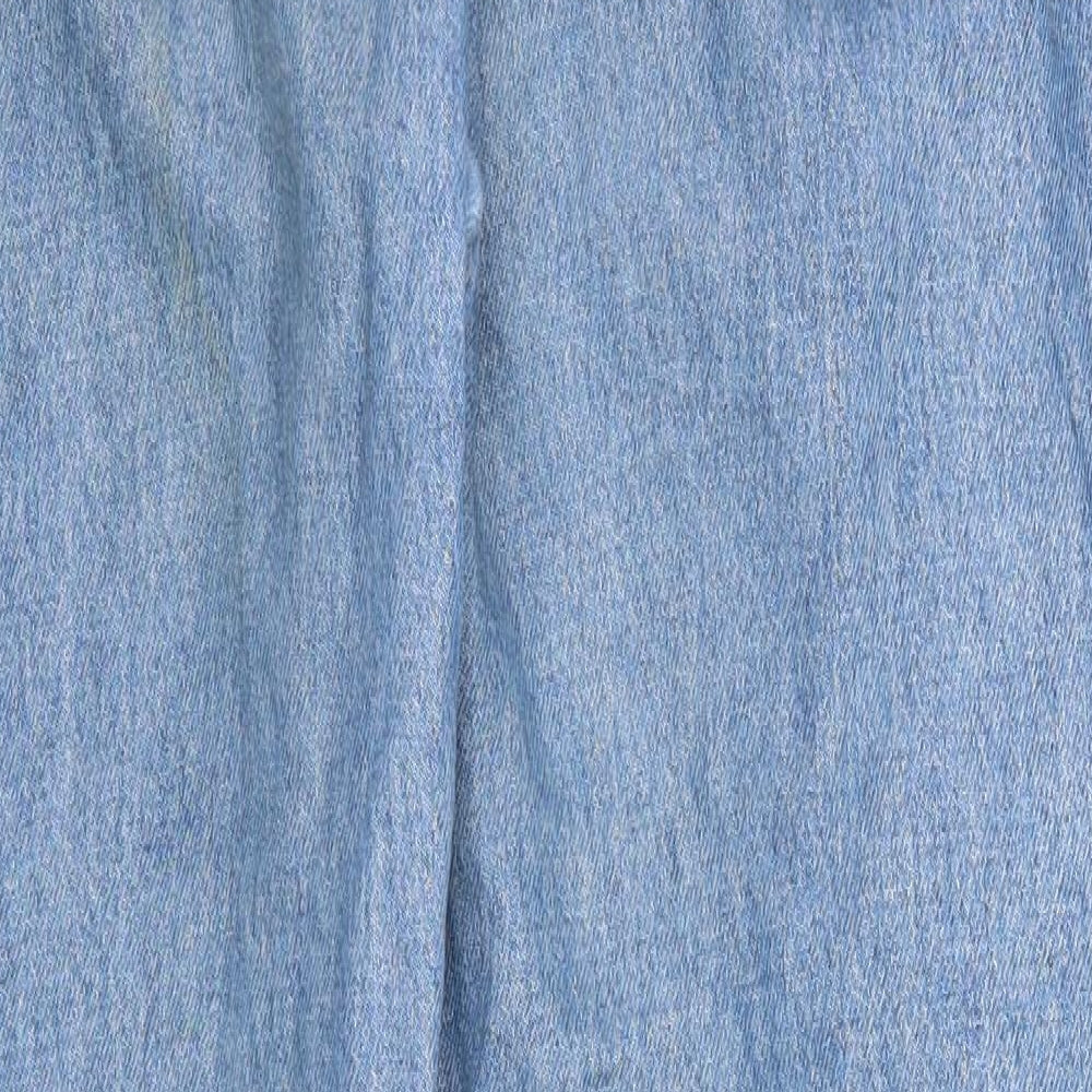 Boohoo Womens Blue  Denim Straight Jeans Size 10 L28 in