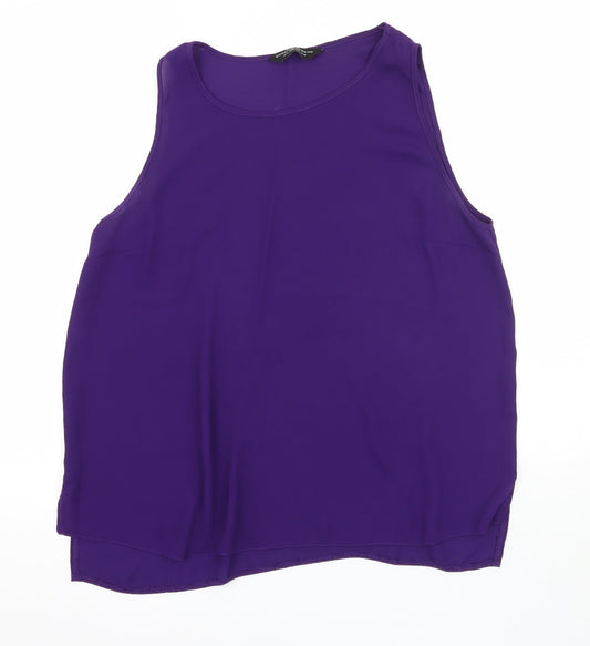 Womens UK Size 10 Dorothy Perkins Purple Basic T-Shirt