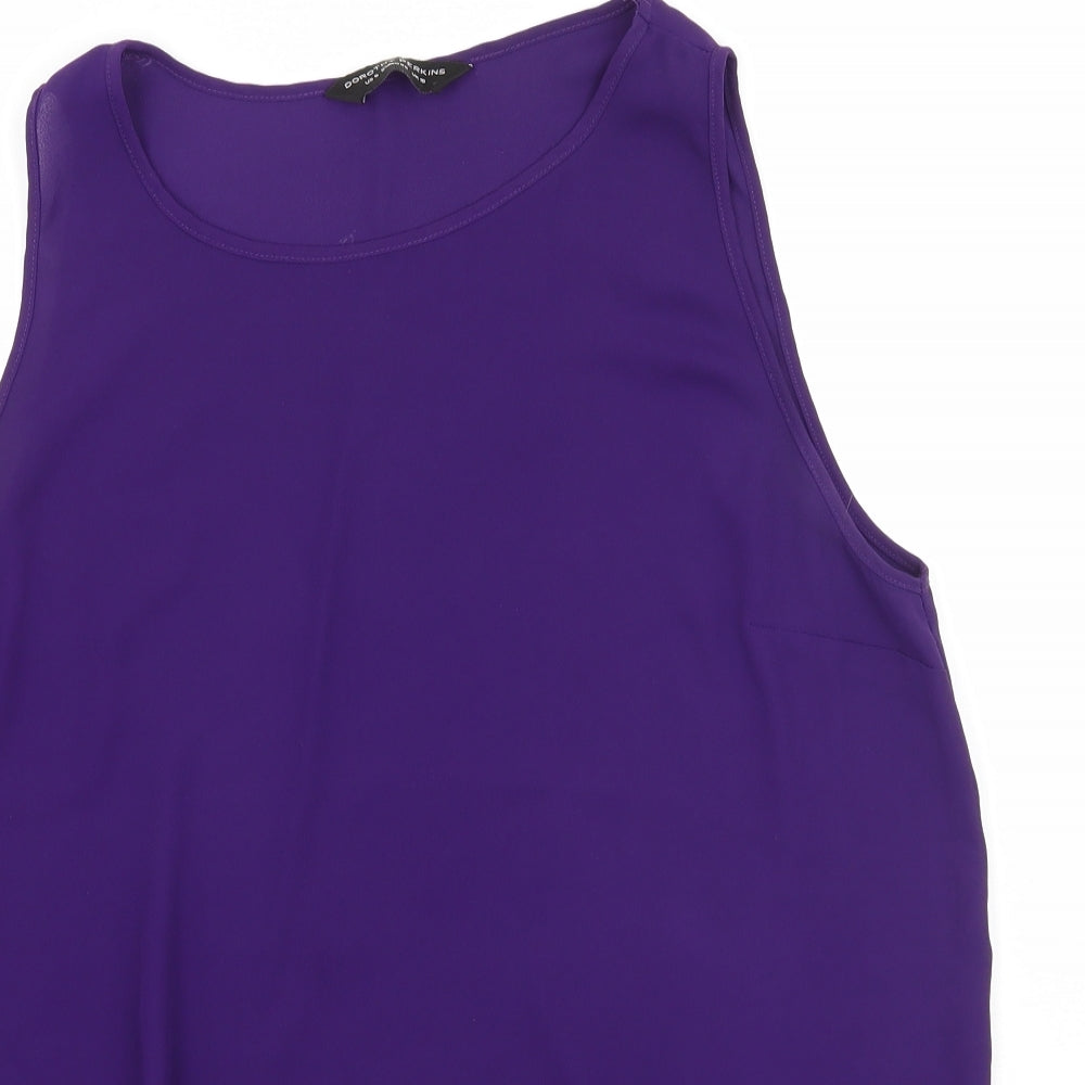 Womens UK Size 10 Dorothy Perkins Purple Basic T-Shirt