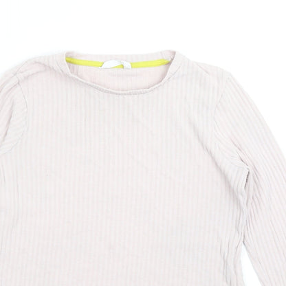 M&S Girls Pink   Basic T-Shirt Size 11-12 Years  - Lettuce Edging