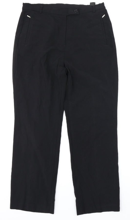 Womens UK Size 12 Marks & Spencer Regular Fit Dress Pants Black Trousers