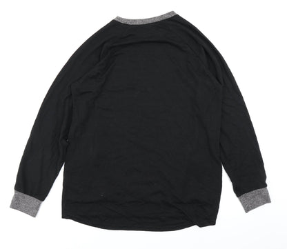 Womens UK Size L Preworn Black Basic T-Shirt