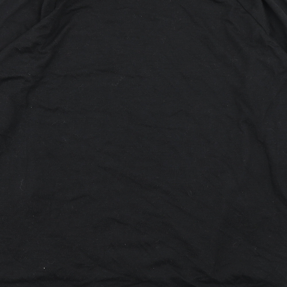 Womens UK Size L Preworn Black Basic T-Shirt