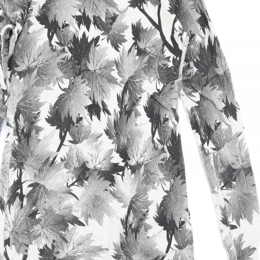 D&Z Fashion Womens Grey Floral Knit Jumper Dress  One Size