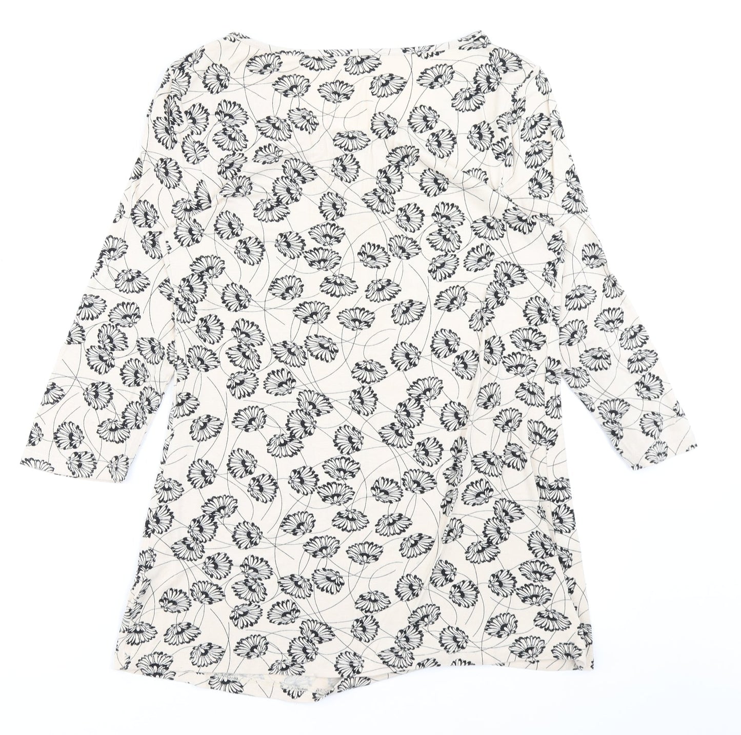 George Womens Beige Floral  Basic T-Shirt Size 12