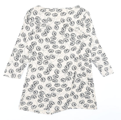 George Womens Beige Floral  Basic T-Shirt Size 12