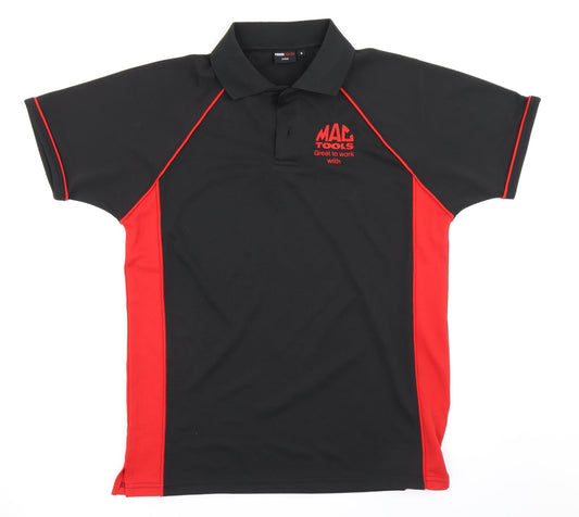 Finden Hales Mens Black Colourblock   Polo Size S