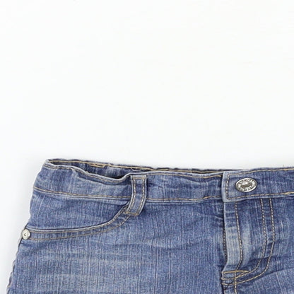 Preworn Girls Blue  Denim Cut-Off Shorts Size 3 Years