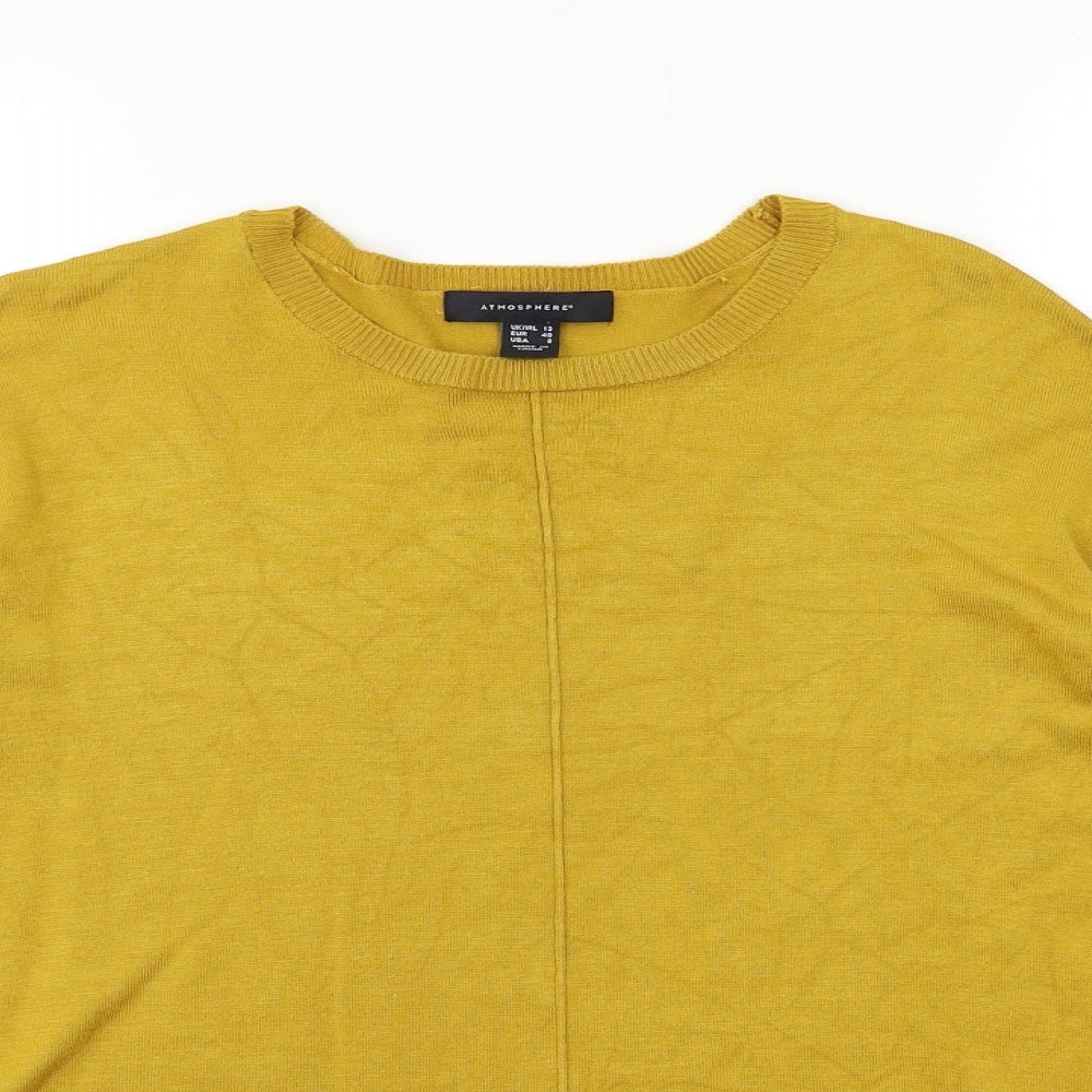 Atmosphere Womens Yellow  Knit Pullover Jumper Size 12