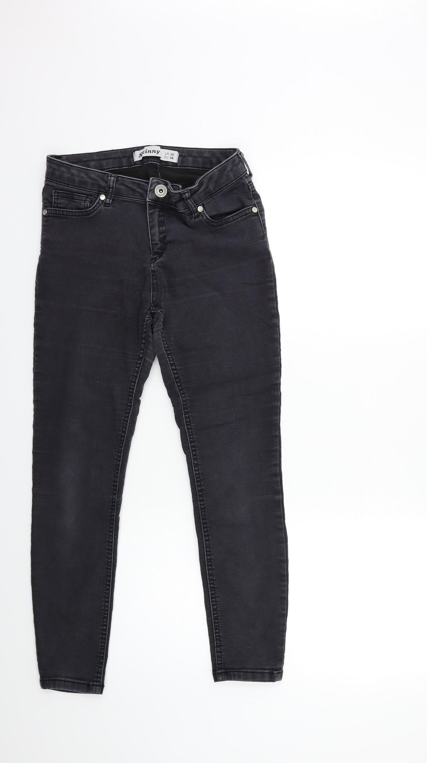 New Look Womens Grey  Denim Skinny Jeans Size 10 L25 in