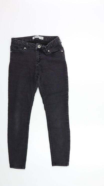 New Look Womens Grey  Denim Skinny Jeans Size 10 L25 in