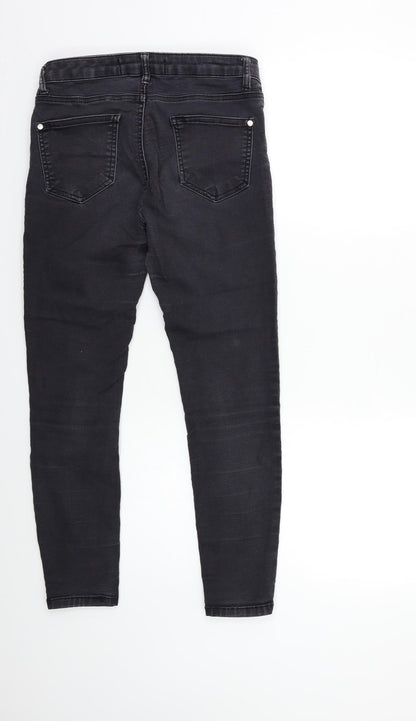 New Look Womens Grey  Denim Skinny Jeans Size 10 L25 in