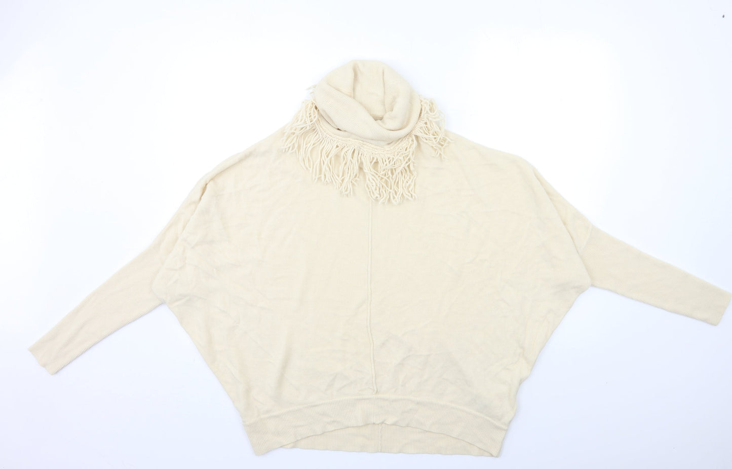 Womens UK Size 10 Preworn Beige Pullover Jumper