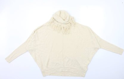 Womens UK Size 10 Preworn Beige Pullover Jumper