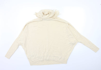 Womens UK Size 10 Preworn Beige Pullover Jumper