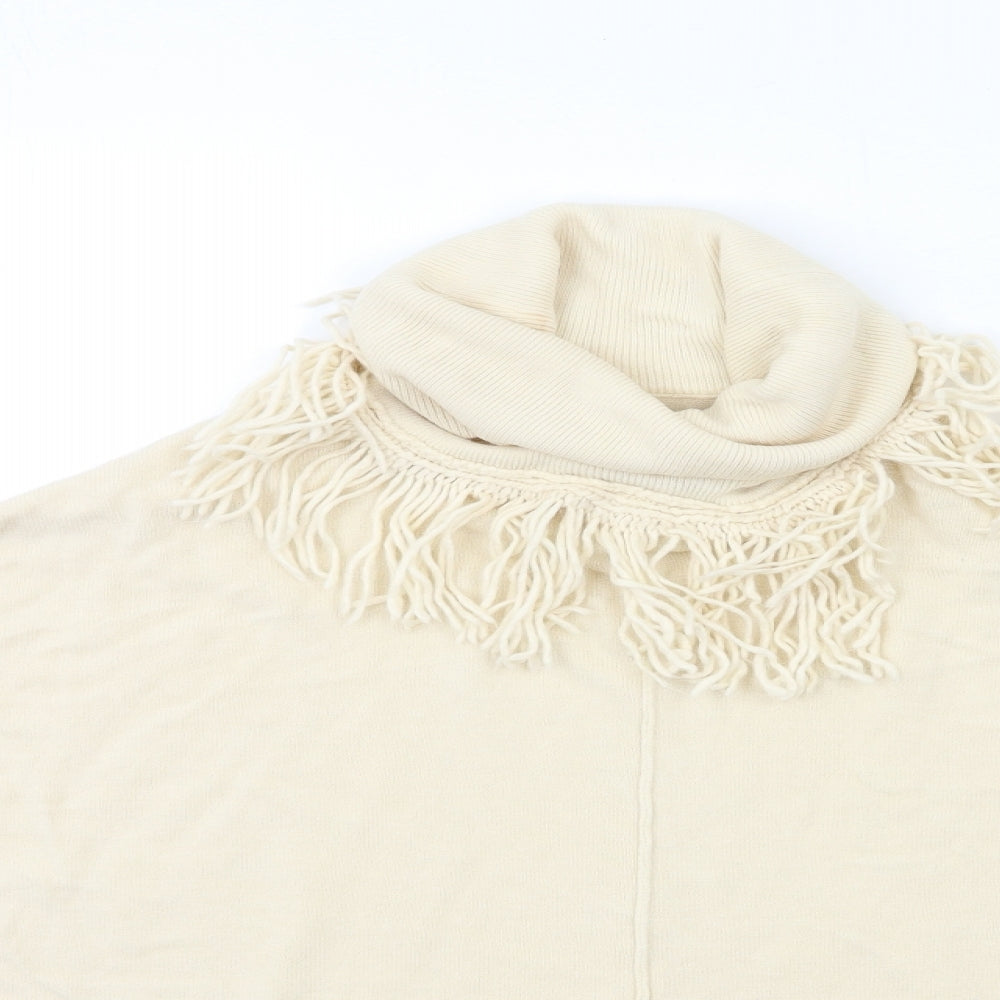 Womens UK Size 10 Preworn Beige Pullover Jumper