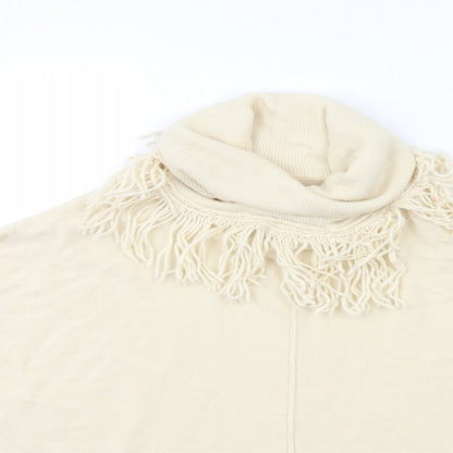 Womens UK Size 10 Preworn Beige Pullover Jumper