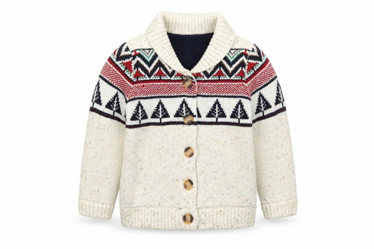 nutmeh Boys Multicoloured Geometric  Cardigan Jumper Size 2 Years