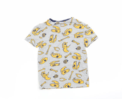 M&S Boys Grey Geometric   Pyjama Top Size 3-4 Years