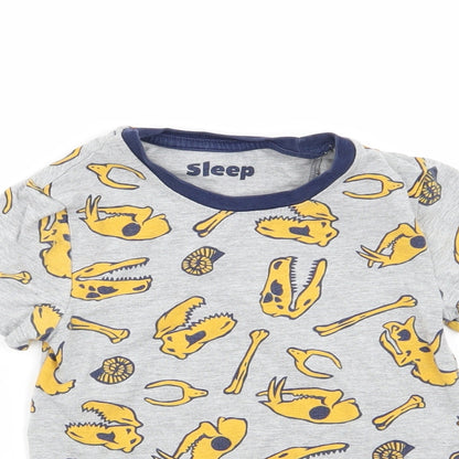 M&S Boys Grey Geometric   Pyjama Top Size 3-4 Years