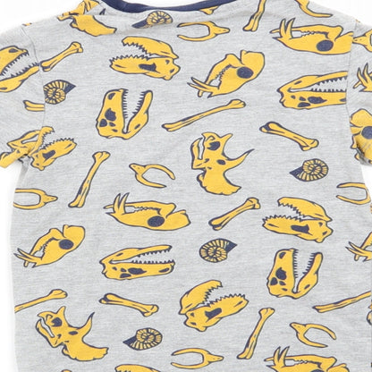 M&S Boys Grey Geometric   Pyjama Top Size 3-4 Years