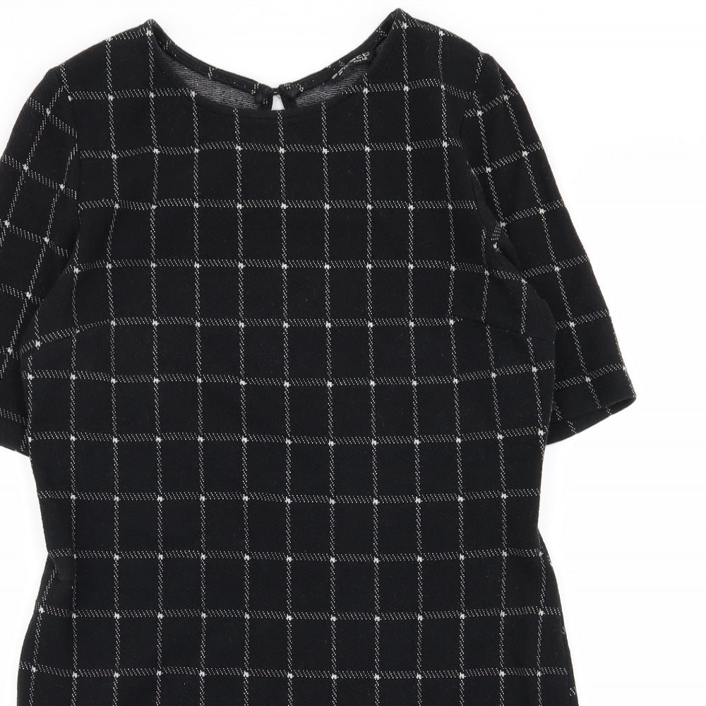 Select Womens Black Check  A-Line  Size 14