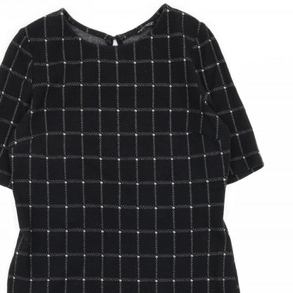 Select Womens Black Check  A-Line  Size 14
