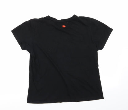 Womens UK Size S Pull&Bear Black Basic T-Shirt