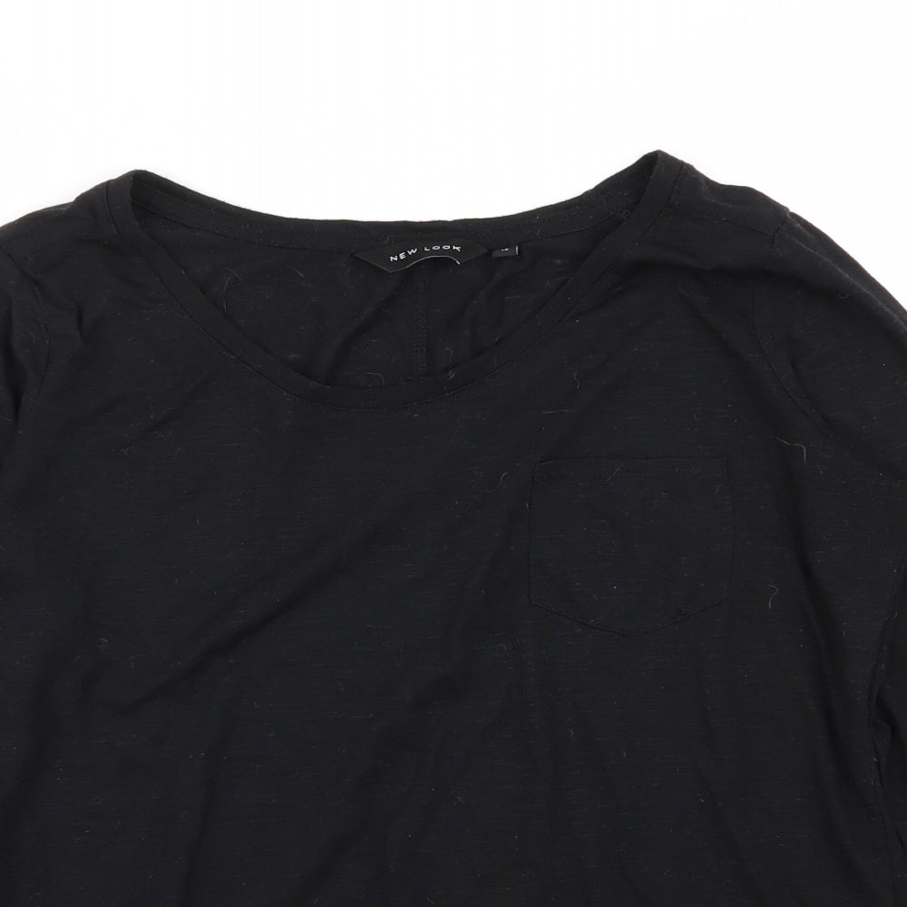 Womens UK Size 10 New Look Black Basic T-Shirt