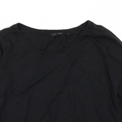 Womens UK Size 10 New Look Black Basic T-Shirt