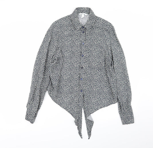 Womens UK Size 8 H&M Multicoloured Basic Button-Up