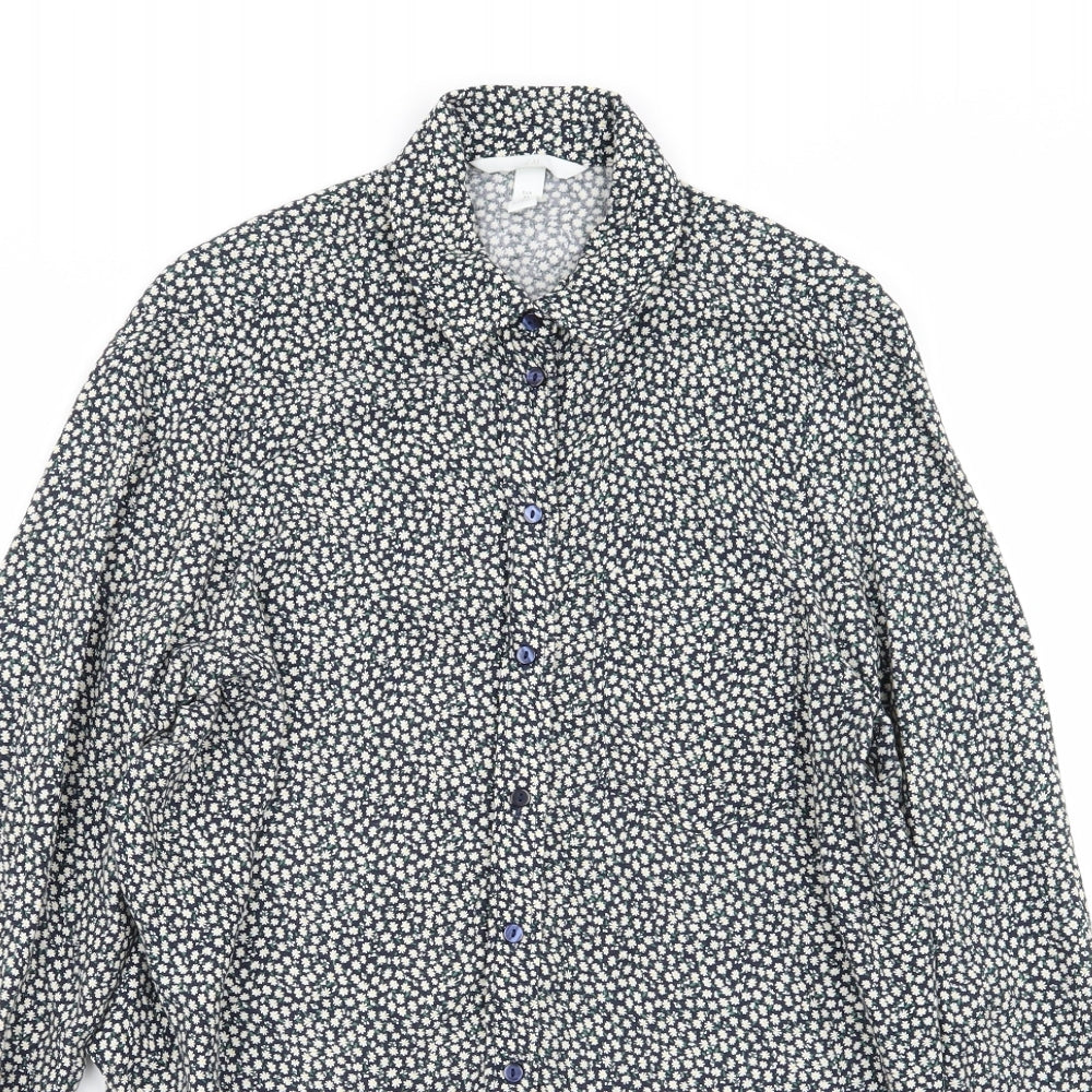 Womens UK Size 8 H&M Multicoloured Basic Button-Up
