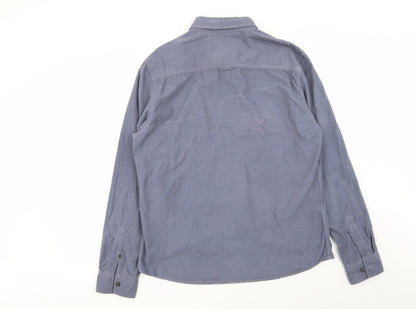 Mens UK Size L Easy Blue  Button-Up Long Sleeve Casual Shirt