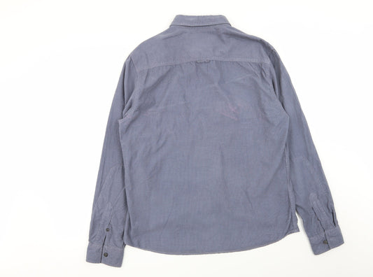 Mens UK Size L Easy Blue  Button-Up Long Sleeve Casual Shirt