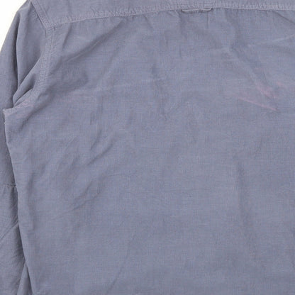 Mens UK Size L Easy Blue  Button-Up Long Sleeve Casual Shirt