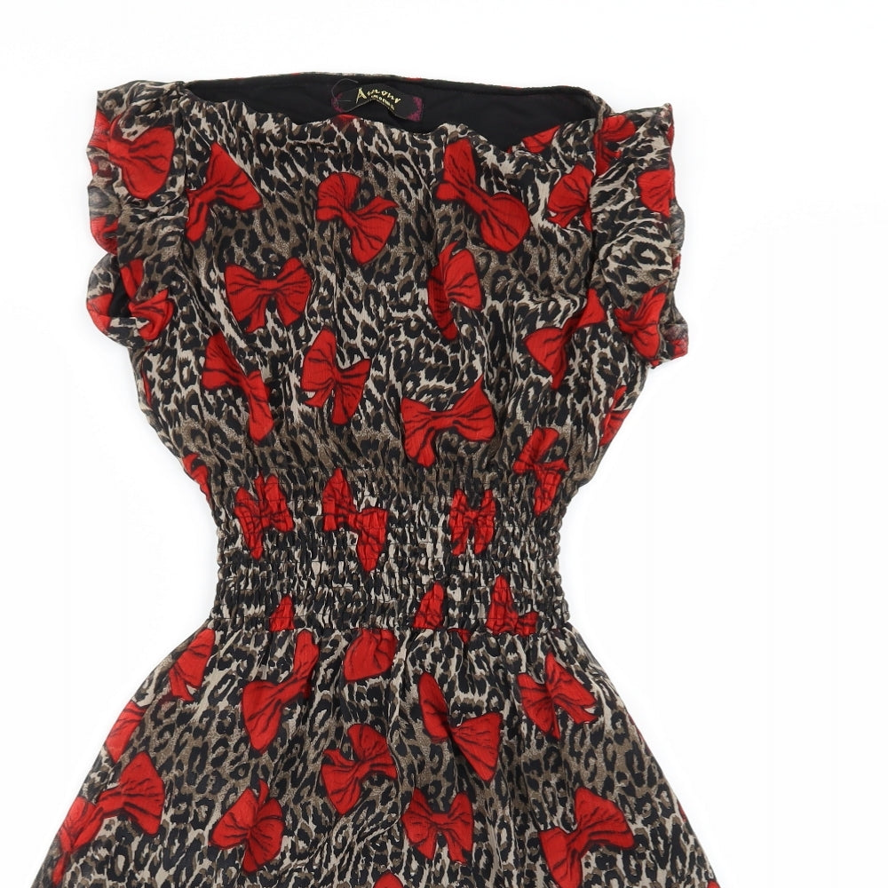 amour Womens Multicoloured Animal Print  Fit & Flare  Size 8
