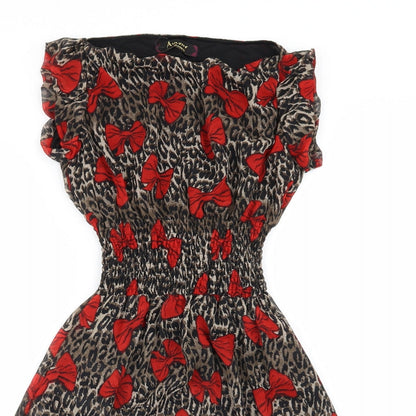 amour Womens Multicoloured Animal Print  Fit & Flare  Size 8
