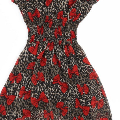 amour Womens Multicoloured Animal Print  Fit & Flare  Size 8