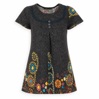 pussycat Womens Grey Geometric  A-Line  Size S