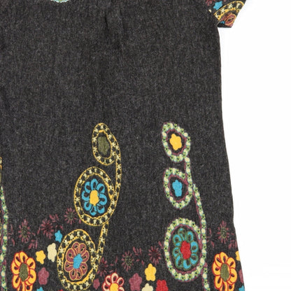 pussycat Womens Grey Geometric  A-Line  Size S