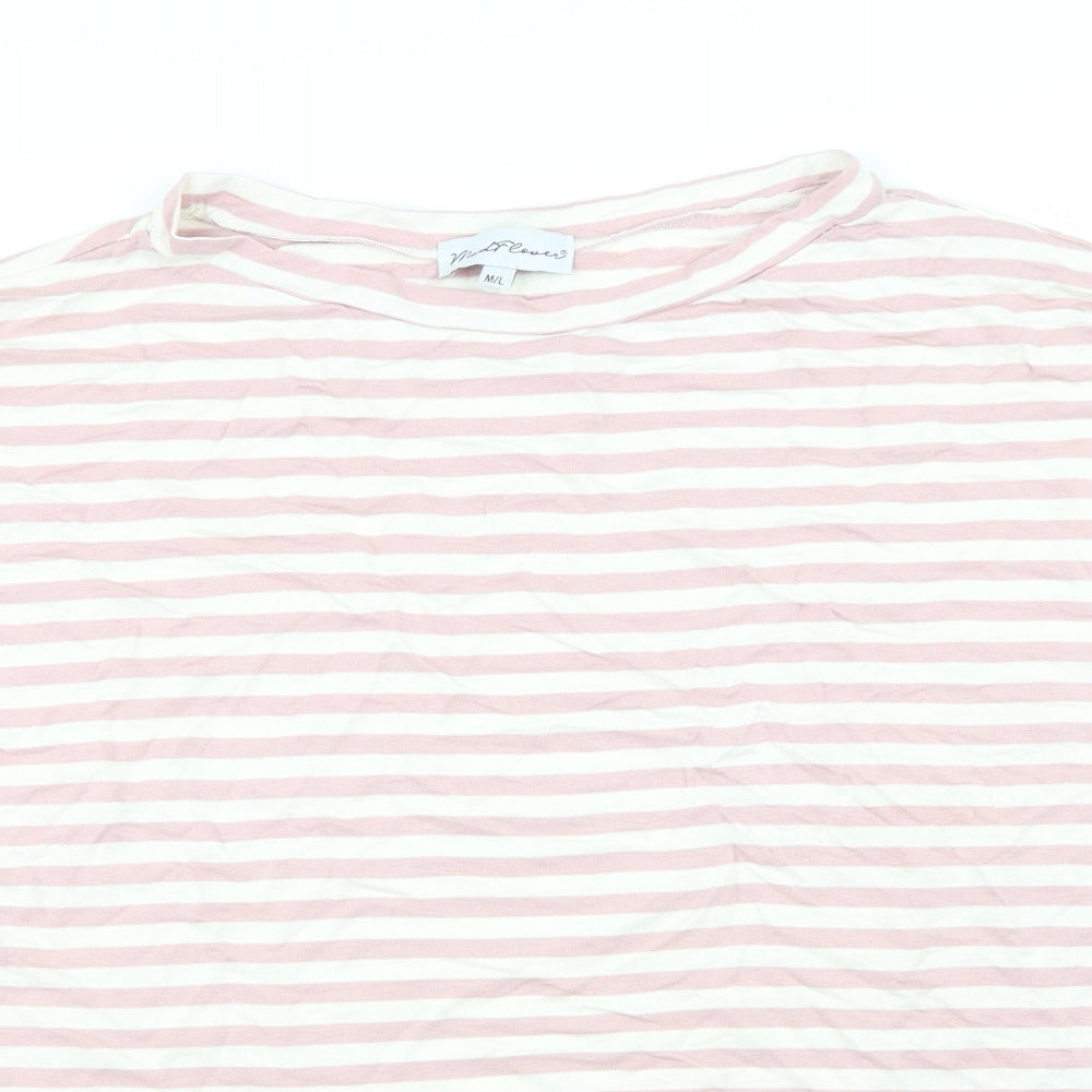 must of lovers Womens Multicoloured Striped  Basic T-Shirt Size L